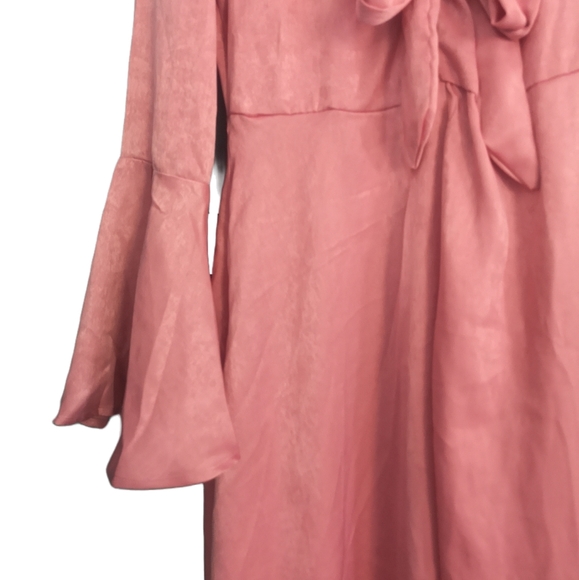 Stacy Solomon Pink Recycled Tie Front Dipped Hem Maxi Dress BNWT - Picture 4 of 13